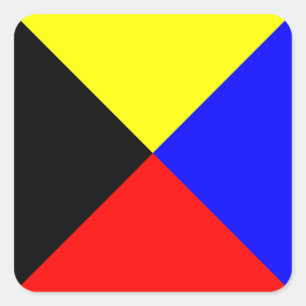 Sticker Carré Lettre du signal du pavillon nautique Z (Zulu)