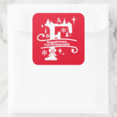 Sticker Carré Lettre F Monogramme Nom de famille initial Salutat (Sac)