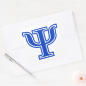 Sticker Carré LETTRE GRECQUE Psi Bleu MONogramme INITIAL (Enveloppe)