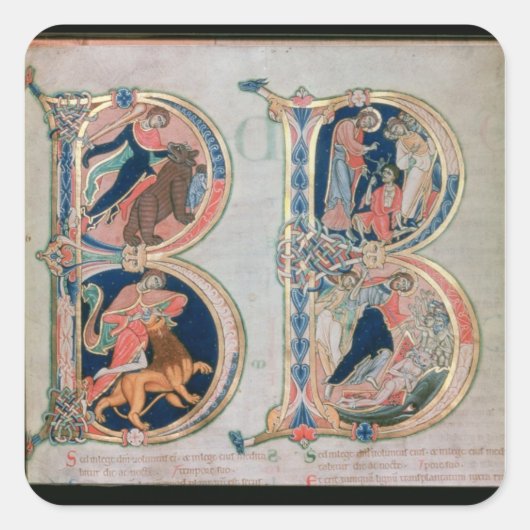 Sticker Carré Lettre initiale 'B' Beatus vir - Béni est (Devant)