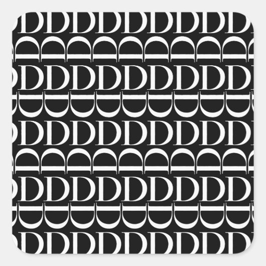 Sticker Carré Lettre initiale D monogramme (Devant)