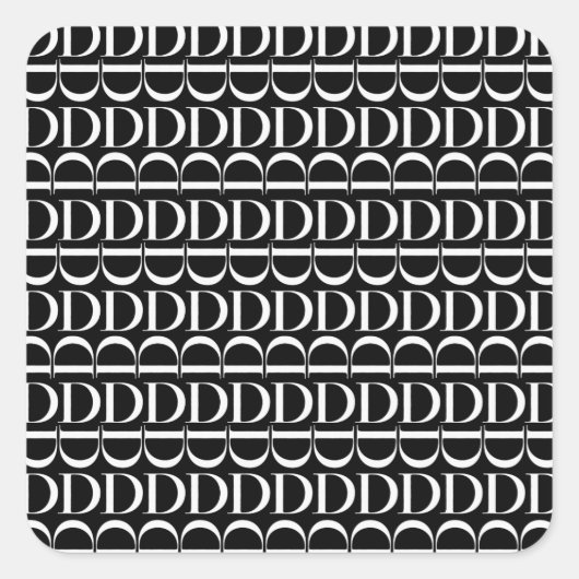 Sticker Carré Lettre initiale D monogramme (Devant)