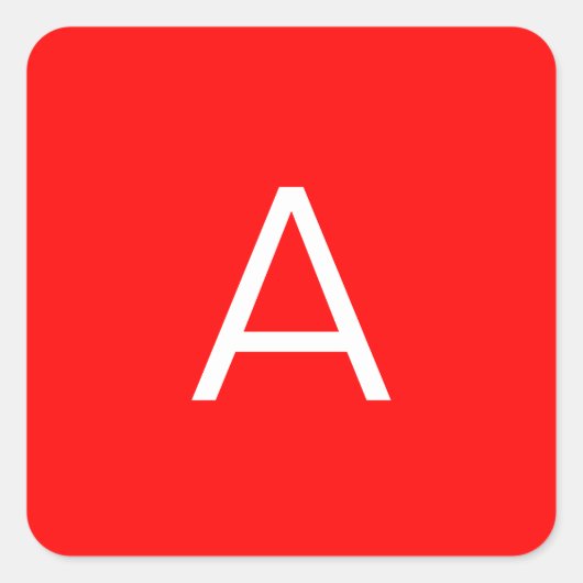 Sticker Carré Lettre initiale du monogramme rouge professionnel (Devant)