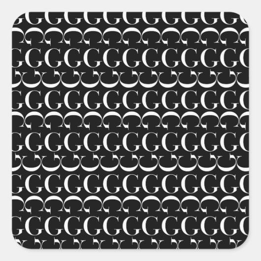 Sticker Carré Lettre initiale G (Devant)