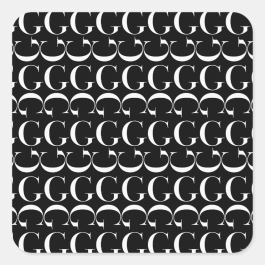 Sticker Carré Lettre initiale G (Devant)