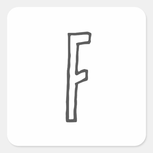 STICKER CARRÉ LETTRE INITIALE GRECQUE ET BLANC MONOMOBILE PLAINE (Devant)