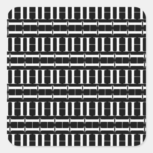 Sticker Carré Lettre initiale H monogramme (Devant)