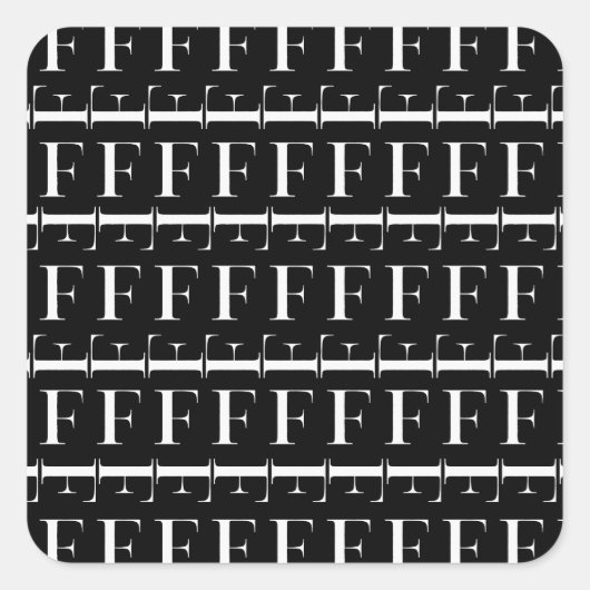 STICKER CARRÉ LETTRE INITIALE MONÂTRE F (Devant)