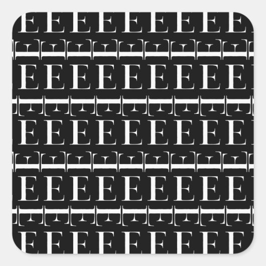 Sticker Carré Lettre initiale monogramme E (Devant)