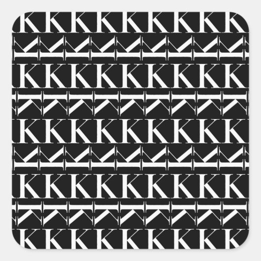 Sticker Carré Lettre initiale monogramme K (Devant)