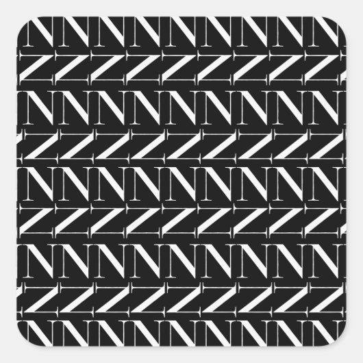 Sticker Carré Lettre initiale monogramme N (Devant)