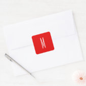Sticker Carré Lettre initiale Monogramme Style moderne Rouge Bla (Enveloppe)