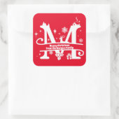 Sticker Carré Lettre M Monogramme Nom de famille initial Salutat (Sac)