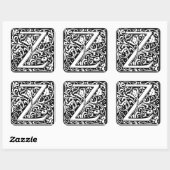 Sticker Carré LETTRE M MONOGRAPHIQUE ALLOCULE Florale (Feuille)