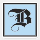 Sticker Carré LETTRE MAJUSCULE Calligraphique B (Devant)