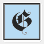 Sticker Carré Lettre majuscule calligraphique G (Devant)