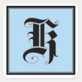 Sticker Carré Lettre majuscule calligraphique K (Devant)