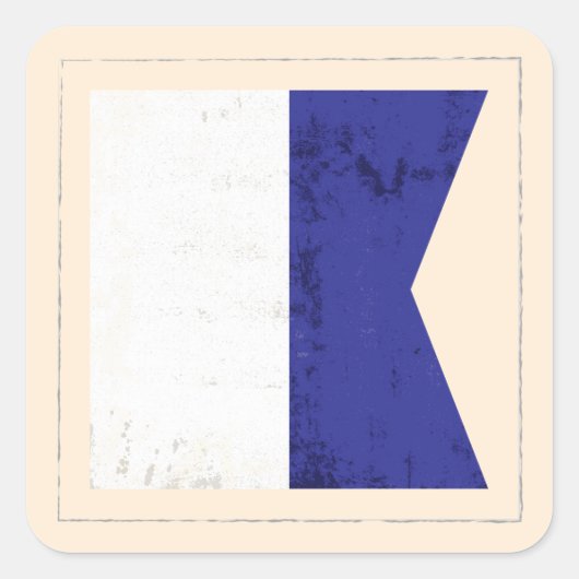 Sticker Carré Lettre nautique "A" Signal Indicateur (Devant)