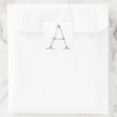 Sticker Carré Lettre os - A (Sac)