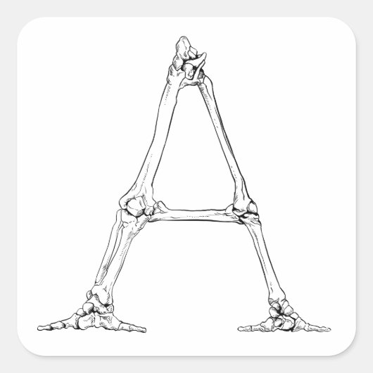 Sticker Carré Lettre os - A (Devant)