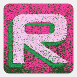 Sticker Carré Lettre r