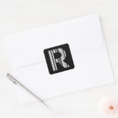 Sticker Carré LETTRE R CODE BARRE Premier Motif de code à barres (Enveloppe)