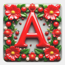 🐞 Lettre Rouge Décorative A coccinelle Poppy Pear