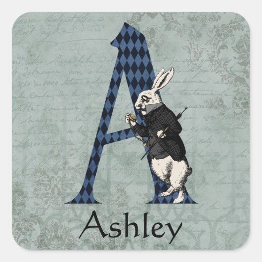 STICKER CARRÉ LETTRE TAPIS BLANC A (Devant)