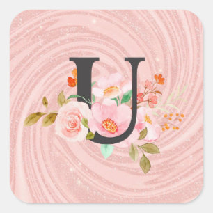 Sticker Carré Lettre U