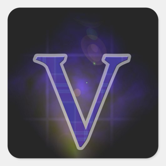 Sticker Carré Lettre V (Devant)