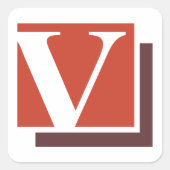 Sticker Carré Lettre V (Devant)