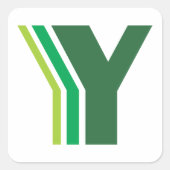 STICKER CARRÉ LETTRE VERTE Y (Devant)