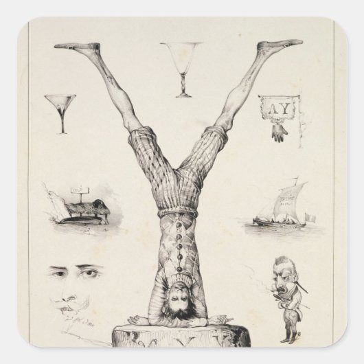 Sticker Carré Lettre Y d'un alphabet (Devant)