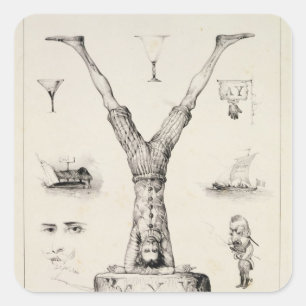 Sticker Carré Lettre Y d'un alphabet