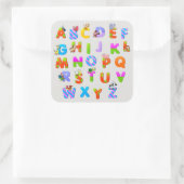 Sticker Carré Lettres alphabétiques colorées (Sac)