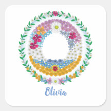 Lettres de fleurs "O" initiales avec nom personnal