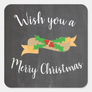 Sticker Carré Lettres de tableau noir pour Joyeux Noël