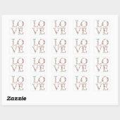 Sticker Carré Lettres Floral LOVE Valentine's (Feuille)