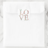 Sticker Carré Lettres Floral LOVE Valentine's (Sac)