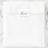 Sticker Carré Leur Calligraphie Moderne Favorite Favoriser (Sac)