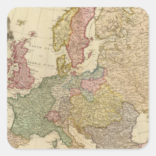 Sticker Carré L'Europe a illustré la carte