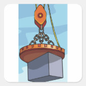 Sticker Carré Levage de grue (Devant)