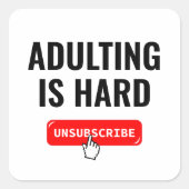 Sticker Carré L'évaluation est difficile - Désabonner | Devis pe (Devant)