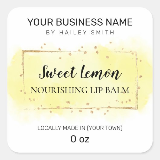 Sticker Carré Lève jaune citron au goût (Devant)