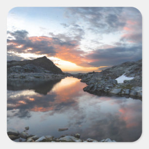 Sticker Carré Levée de soleil des lacs Nydiver - Ansel Adams Wil