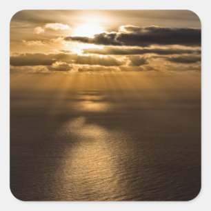 Sticker Carré Lever de soleil au-dessus de l'océan Atlantique
