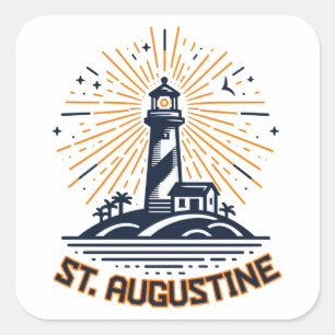 Sticker Carré Lever du soleil au phare de St. Augustine Floride