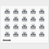 Sticker Carré Lever ! Mignonne Skeleton Pun (Feuille)