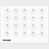 Sticker Carré Lèvres Balm Scrub Business Packaging fraise (Feuille)
