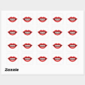 Sticker Carré Lèvres de vampire rouges (Feuille)